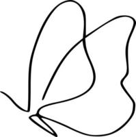 Black and white one line art vector