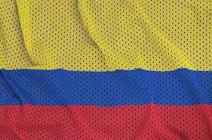 Colombia flag printed on a polyester nylon sportswear mesh fabri photo