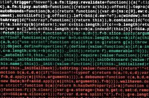 Bulgaria flag is depicted on the screen with the program code. The concept of modern technology and site development photo