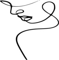 Black and white one line art vector