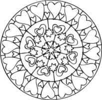 Black and white vector mandala design outlines