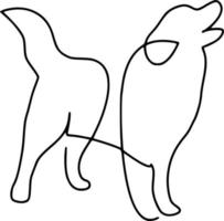Black and white one line art vector
