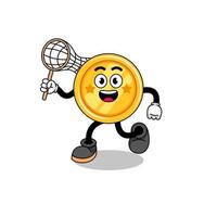 Cartoon of medal catching a butterfly vector