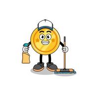 Character mascot of medal as a cleaning services vector