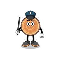 Cartoon Illustration of wood grain police vector