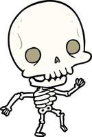 Cartoon dancing skeleton vector