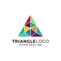 Ilustración de vector de diseño de logotipo multicolor triángulo abstracto