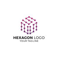 Ilustración de vector de diseño de logotipo hexagonal colorido