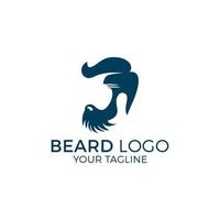 Ilustración de vector de logotipo de hombre de barba