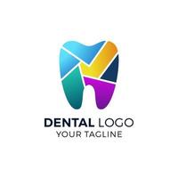 Plantilla de vector de icono y símbolo de logotipo de dentista dental