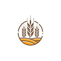 Wheat Grain Agriculture Logo Design Vector Template