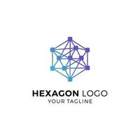 Ilustración de vector de diseño de logotipo hexagonal colorido