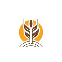 Wheat Grain Agriculture Logo Design Vector Template