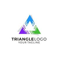 Ilustración de vector de diseño de logotipo multicolor triángulo abstracto