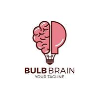 diseño de símbolo de icono de bulbo cerebral. plantilla de diseño de logotipo de idea creativa vector