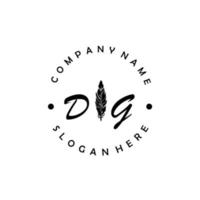 Initial DG letter logo elegant company brand luxury vector