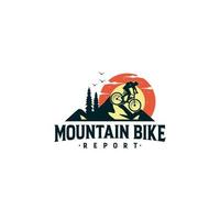plantilla de vector de diseño de logotipo de bicicleta de montaña