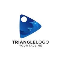 Ilustración de vector de diseño de logotipo multicolor triángulo abstracto