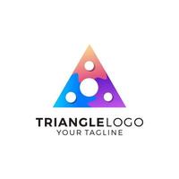 Ilustración de vector de diseño de logotipo multicolor triángulo abstracto