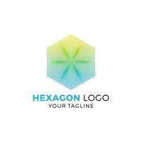 Ilustración de vector de diseño de logotipo hexagonal colorido