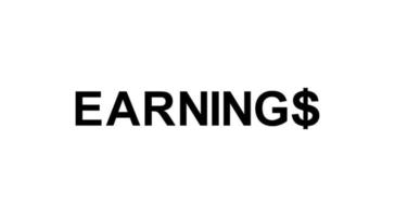 Text Illustration for 'Earnings' for Art Illustration, Pictogram, Logo, Apps, Webiste or Graphic Design Element. Vector Illustration