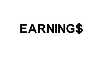 Text Illustration for 'Earnings' for Art Illustration, Pictogram, Logo, Apps, Webiste or Graphic Design Element. Vector Illustration