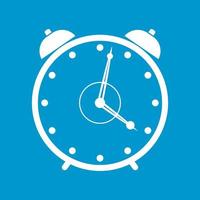 icono de reloj blanco vector