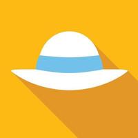 sombrero de playa color plano icono vector