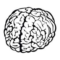 Black human brain sign vector