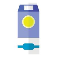 Milk package icon flat vector. Dairy box vector