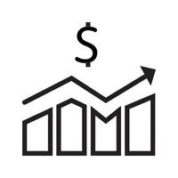 Growth statistics business icon vector