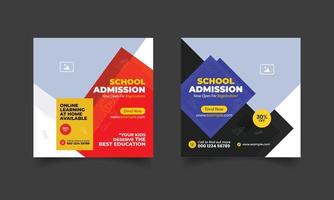 kids school education admission social media post  template vector