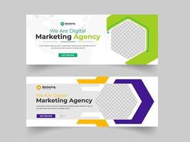 digital business marketing facebook cover and web banner for social media post template vector