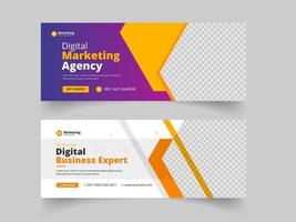 digital business marketing facebook cover and web banner for social media post template vector