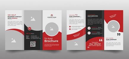 minimal trifold business brochure template vector