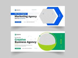 digital business marketing facebook cover and web banner for social media post template vector