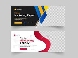 digital business marketing facebook cover and web banner for social media post template vector