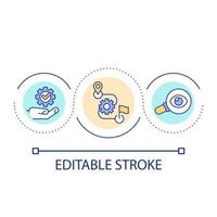 Progress monitoring loop concept icon. Performance assessment abstract idea thin line illustration. Learning journey. Accomplishing goal. Isolated outline drawing. Editable stroke. vector