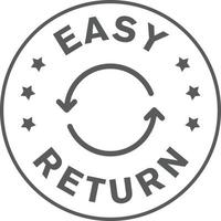 Simple easy return icon, symbol vector design with line style.