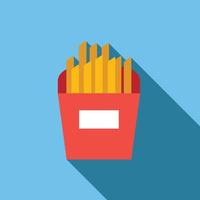 papas fritas icono plano vector