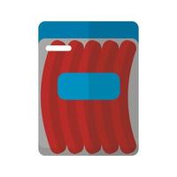 Sausage pack icon flat vector. Meat food vector