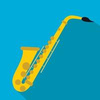 Saxophone flat icon vector