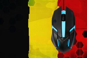 Belgium flag and computer mouse. Concept of country representing e-sports team photo