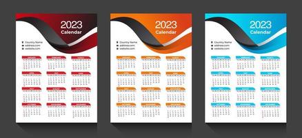 plantilla de diseño de vector de calendario 2023