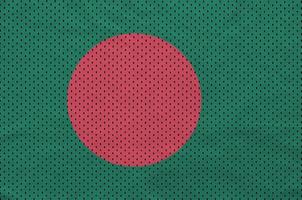 Bangladesh flag printed on a polyester nylon sportswear mesh fab photo