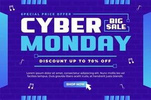 Cyber Monday background design template vector