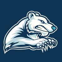 concepto de ilustración vectorial del logotipo de la mascota enojada del oso polar vector