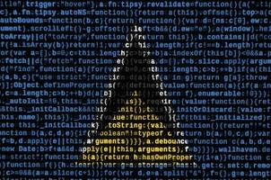 Saint Lucia flag is depicted on the screen with the program code. The concept of modern technology and site development photo