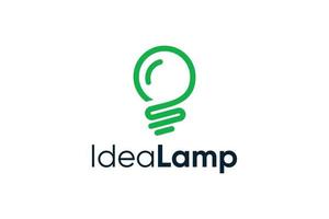 Idea lamp creative logo design vector