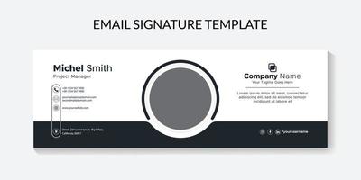 Email Signature template or Email Footer. modern and creative email signature design template for business or corporate Pro Vector